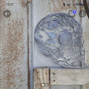 Metal wall art SKULL. HEAVY.  THICK.